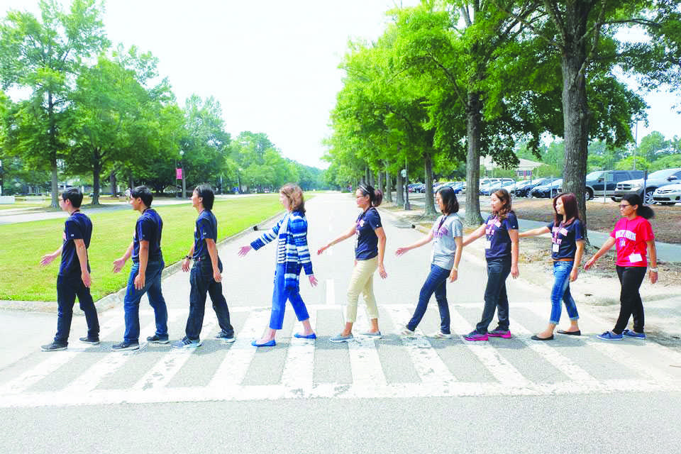 Haselden said that the Thai teachers mentioned several times wanting to recreate the photo “Abbey Road” originally portrayed by the Beatles in 1969. Haselden is the fourth person from the left.