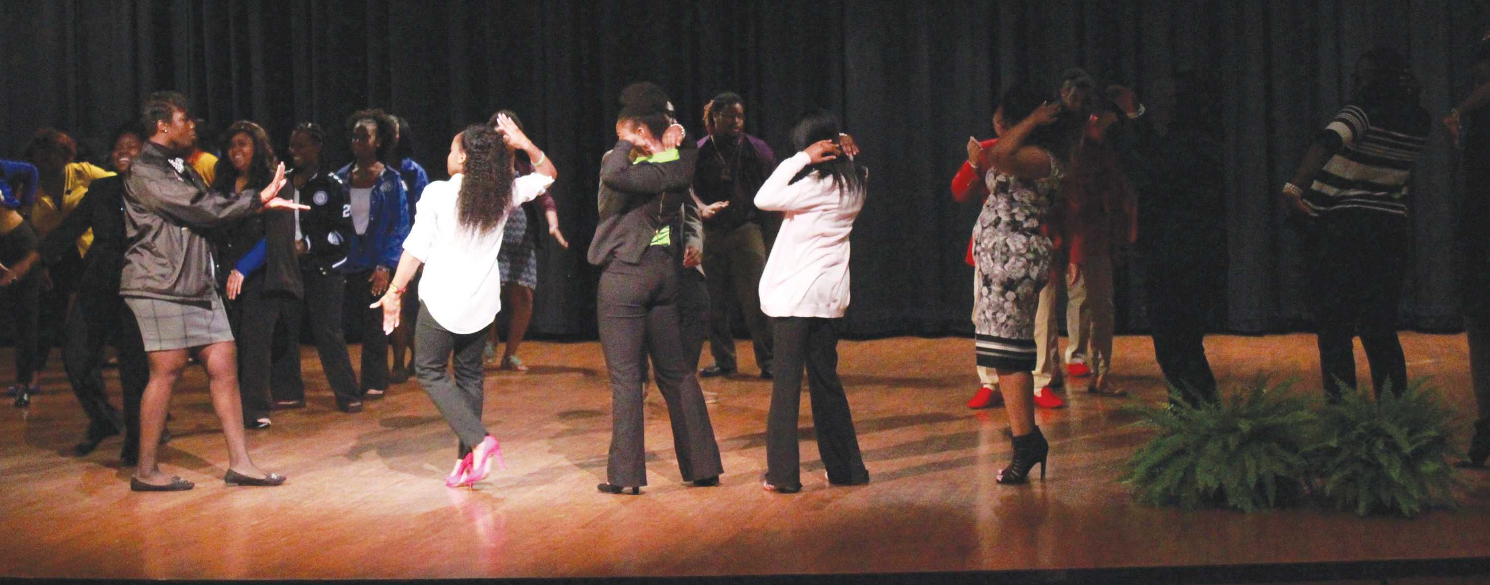 Members of the NPHC fraternities and sororities did a unity stroll together to show interested students that each organization works together to benefit the entire NPHC.