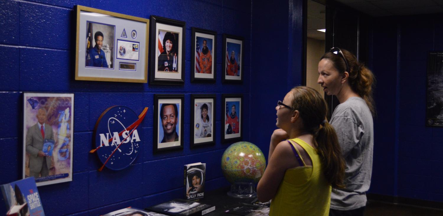The Physics and Astronomy Department educates students about stars during a presentation at the Dooley Planetarium.