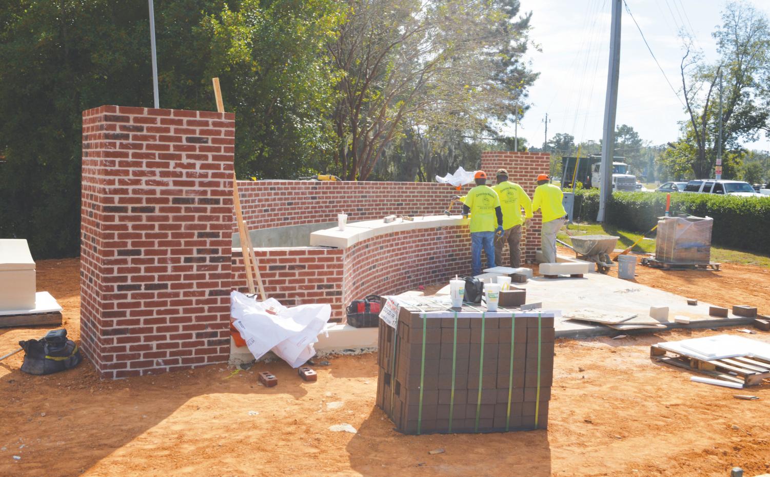 FMU is building a new sign to make the university more noticeable to passersby and welcoming to the FMU community. The new sign will feature water fountains.