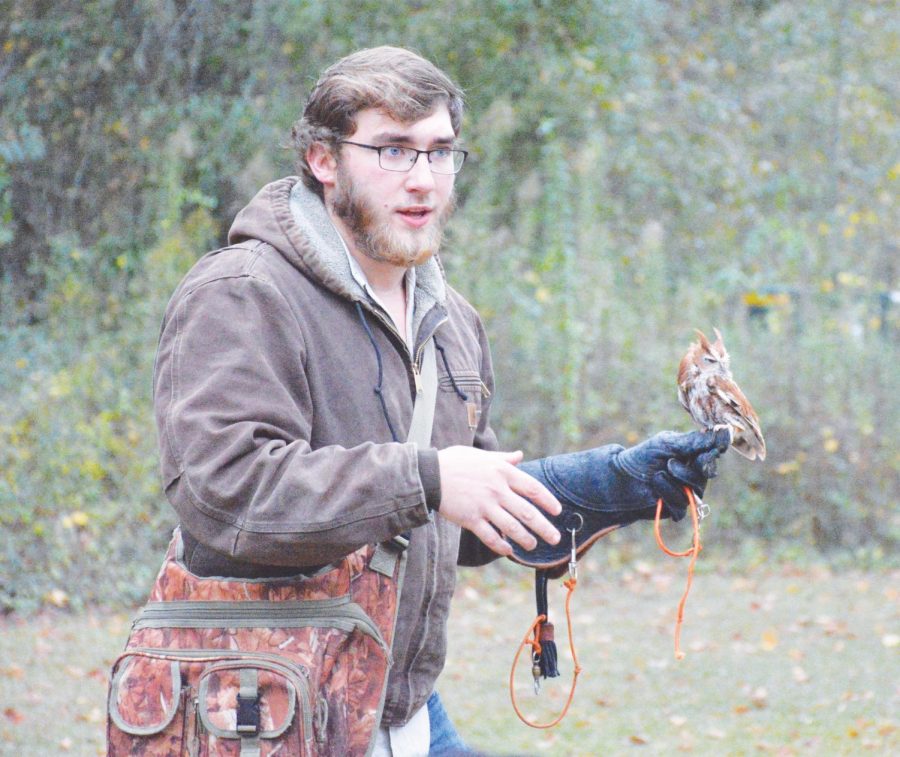 Junior Tyler Wright captures juvenile bird from the wild and trains them so they can survive in the wild. 