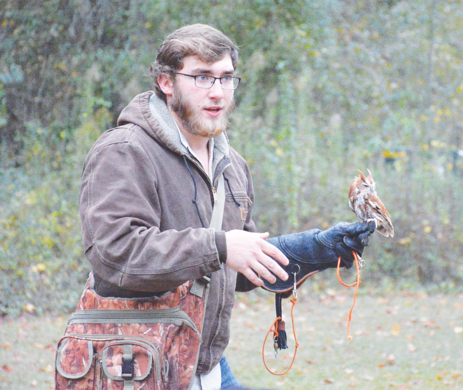 Junior Tyler Wright captures juvenile bird from the wild and trains them so they can survive in the wild.