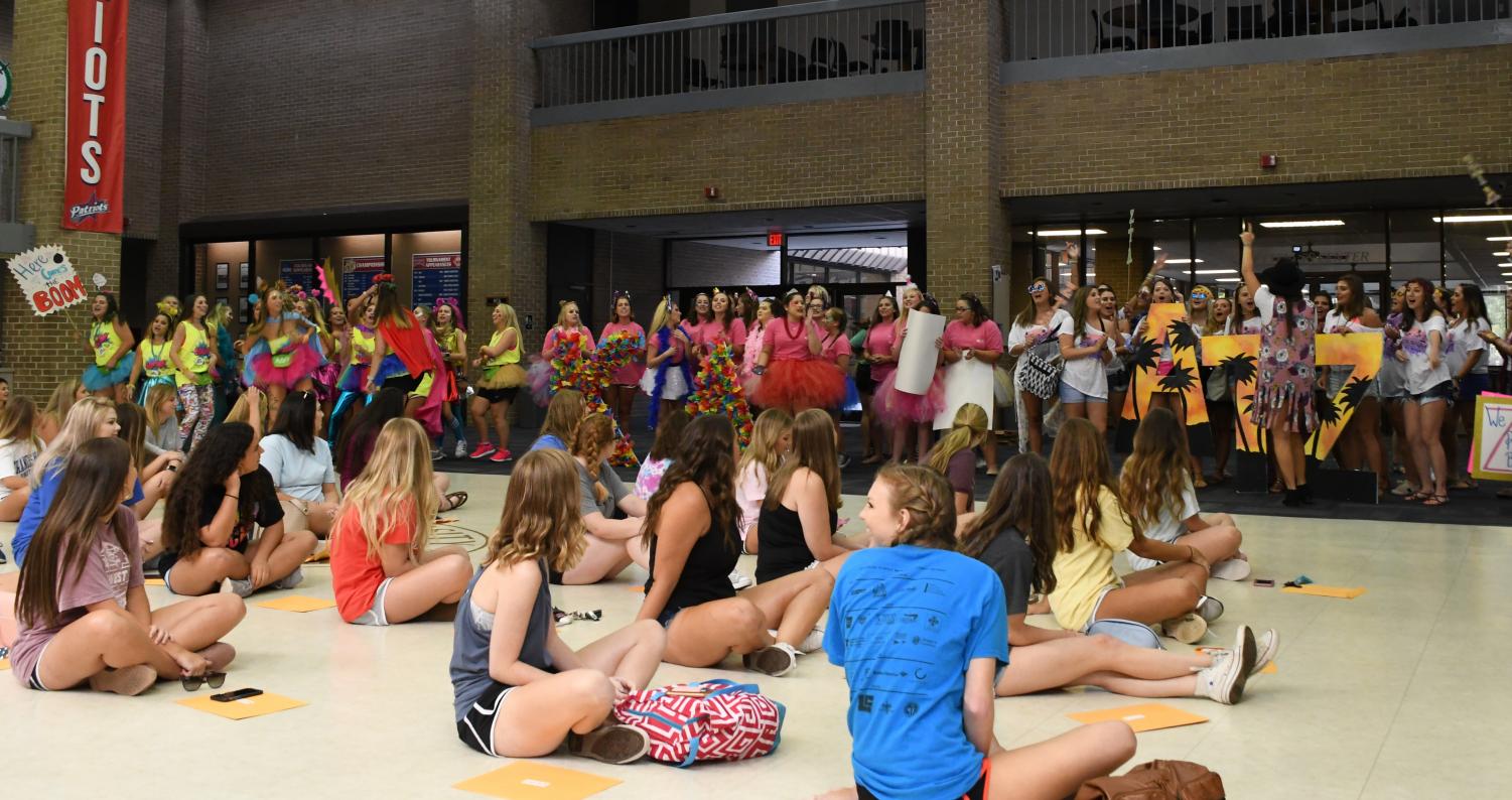 Potential New Members (PNMs) waiting in the Smith University Center (UC) on Sept. 9 with members of NPC sororities to run out to the sorority from which they received a bid.
