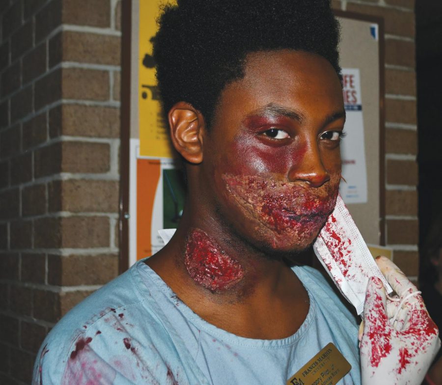 Gregory Pilot dresses in gruesome makeup at Carnevil