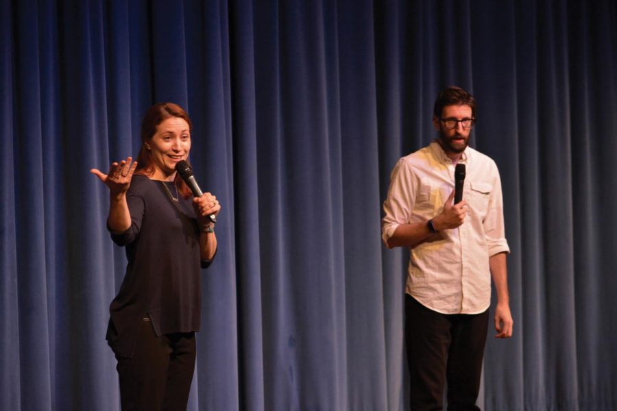 Briana Hanson and Caleb George teach consent through comedy. 