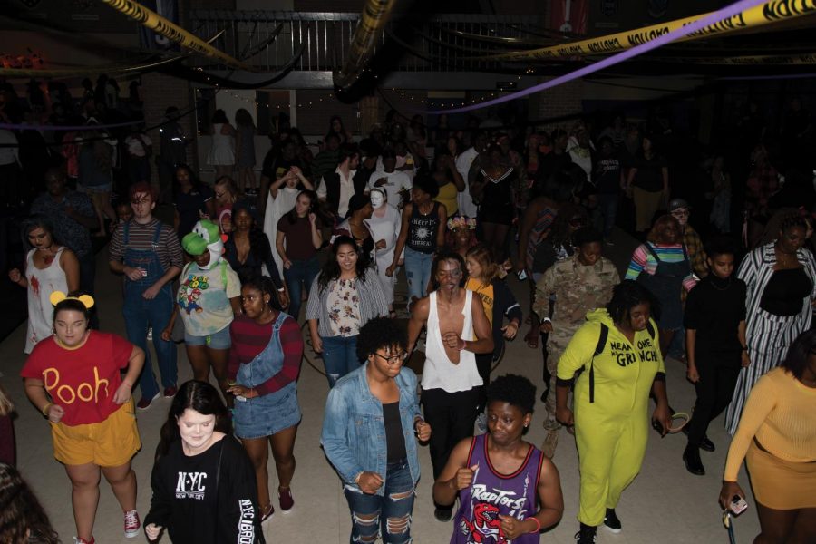 Students dance the night away in the University Center Commons.