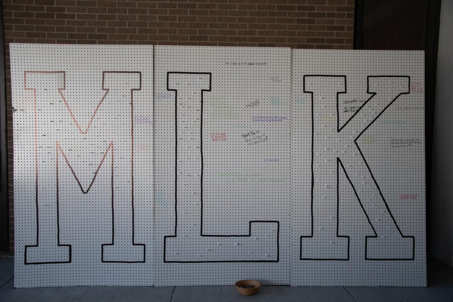 The MLK board where students commented positive messages.