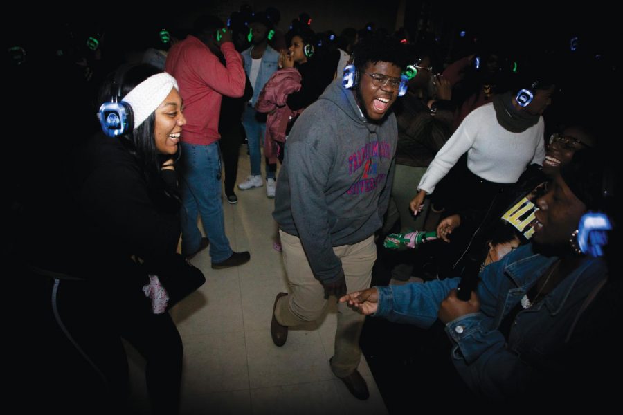 Students dance the night away during silent disco. 