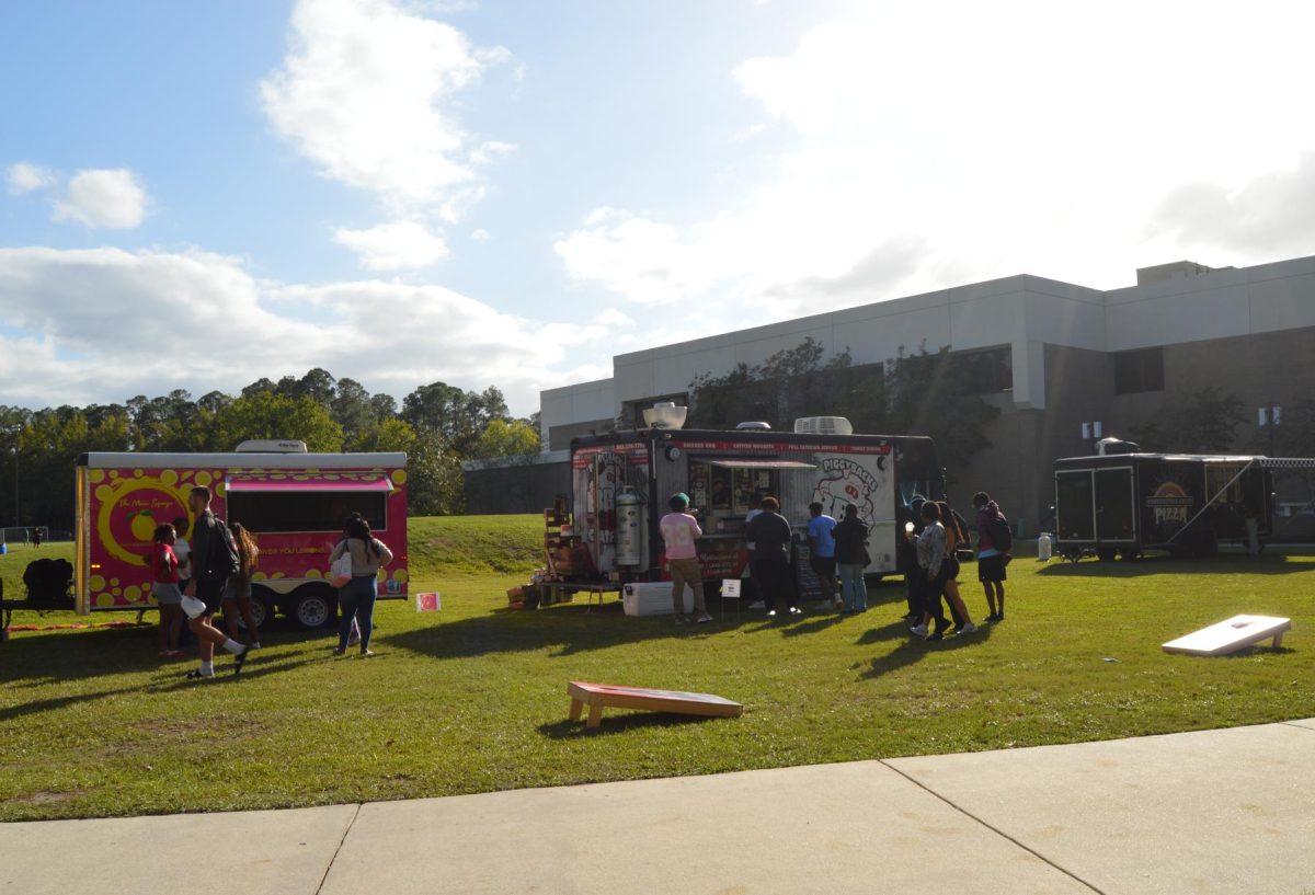 Students are seen enjoying local flavors for Food Truck Thursday (Oct. 2, 2025).